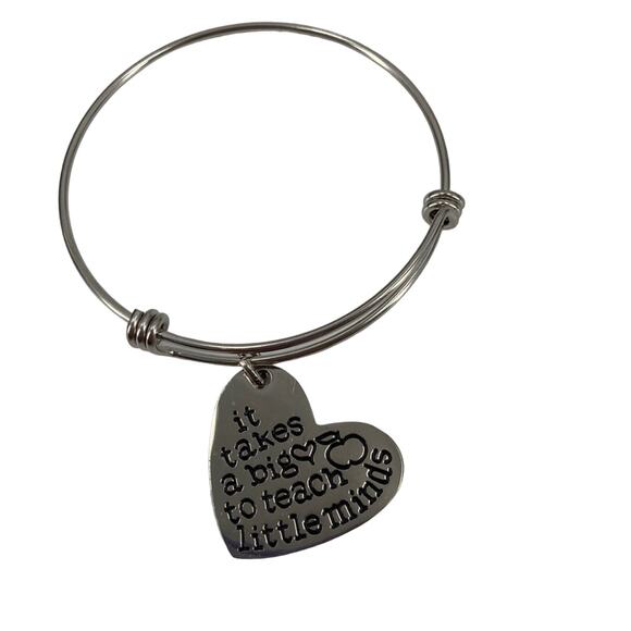 It take s a big heart to reach little minds silver tone bracelet - Picture 1 of 3